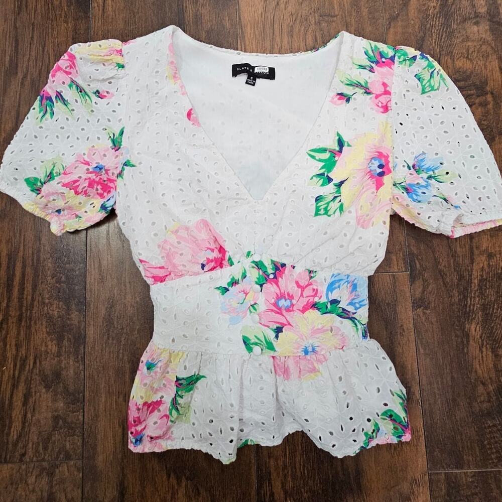 SLATE & WILLOW top Size Small Floral Spring
